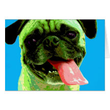 Pop Art Pug Greeting Cards