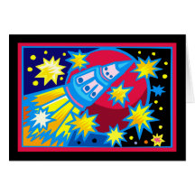 Pop Art Rocket Card