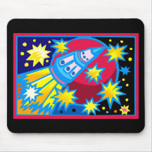 Pop Art Rocket Mouse Pad