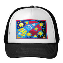 Pop Art Rocket Trucker Hats
