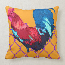 Pop-Art Rooster Pillow