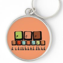 Pop Art Skeleton design, text template, Keychain