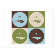 Pop Art Skydiving Postcards