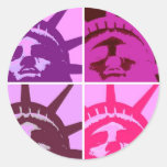 Pop Art Statue of Liberty Round Sticker