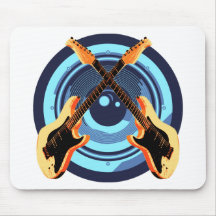 Pop Art Style Audio Speaker and Guitars Mouse Pads