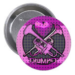 Pop Art Style Trumpets Button