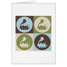 Pop Art Trains Greeting Cards