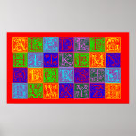 Pop Art Vintage Decorative Alphabet