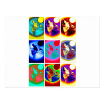 Pop Art Wolf Post Cards
