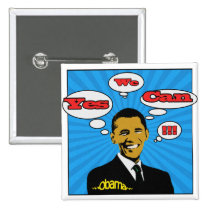 Pop Art Yes We Can Obama Button buttons