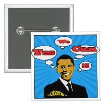 Pop Art Yes We Can Obama Button