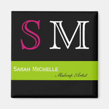 Pop Colours in Pink Green and Black Refrigerator Magnets