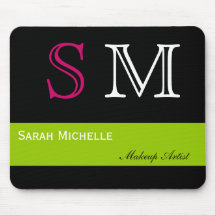 Pop Colours in Pink Green and Black Mouse Pad
