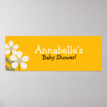 POP DAISY YELLOW FLOWER Baby Shower Banner Print