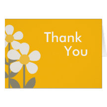 POP DAISY Yellow Folded Thank you note Greeting Card