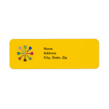 POP GUITARS CIRCLE RETURN ADDRESS LABEL