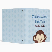Pop Monkey Dots Baby Photo Album Scrapbook Vinyl Binder