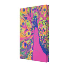 Pop Peacock Gallery Wrapped Canvas