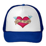 Pop Pop - Custom Heart Tattoo T-shirts & Gifts Mesh Hat