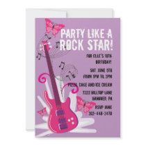 Pop Star Birthday Party Invitation