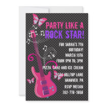 Pop Star Birthday Party Invitation