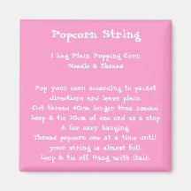 Popcorn String Recipe Magnet colour
