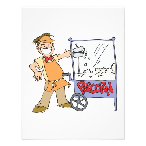 popcorn vendor movie popcorn cart personalized invitations