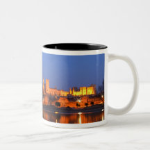 Pope's Palace in Avignon and the Rhone river at Mugs