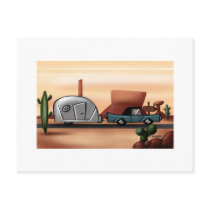 Popette's car bleue cartes postales