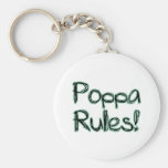 Poppa Rules Key Chain