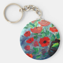Poppies and a Clay Pot Keychains