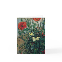 Poppies and Butterflies, Vincent van Gogh Card