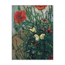 Poppies and Butterflies, Vincent van Gogh Post Cards