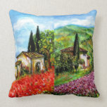 POPPIES AND IRISES IN TUSCANY PILLOW