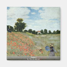 Poppies By Claude Monet Fridge Magnet
