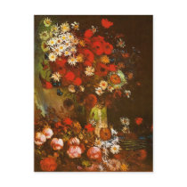 Poppies, Cornflowers, Peonies And Chrysanthemums Postcards