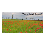 Poppies field personalized photo card