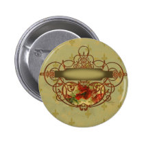 Poppies Fleur de Lis Victorian Style buttons