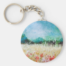 Poppies In The Cornfield Key Chain