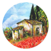 POPPIES  IN TUSCANY STICKERS