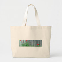 Poppies on a wall canvas bags