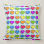 Poppin Retro Hearts Throw Pillows