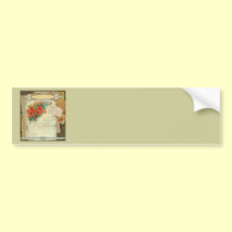 Poppy Antique Music Sheet Pastiche bumper stickers