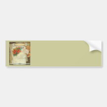 Poppy Antique Music Sheet Pastiche Bumper Sticker