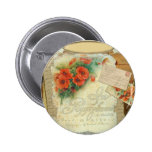 Poppy Antique Music Sheet Pastiche Pins