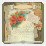 Poppy Antique Music Sheet Pastiche Stickers