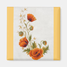 Poppy art fridge magnets