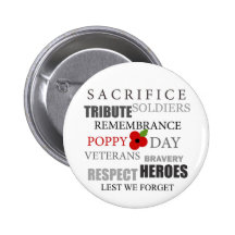 Poppy day words - Badge Buttons