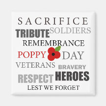 Poppy day words - Magnet