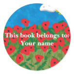 Poppy field, This book belongs to:Your name stickers
